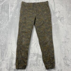 Mossimo‎ Supply Co. Men's Jogger Pants W32 L 30 Print Green Brown Casual Cargo